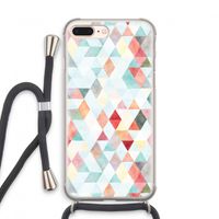 Gekleurde driehoekjes pastel: iPhone 7 PLUS Transparant Hoesje met koord