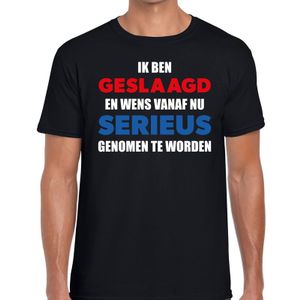 Ik ben geslaagd serieus t-shirt zwart heren