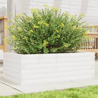 VidaXL Plantenbak 70x40x23 cm massief grenenhout wit