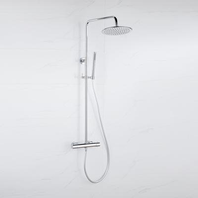 Fortifura Calvi Regendoucheset - thermostatisch - 30cm hoofddouche - gladde slang - staaf handdouche - chroom SW1159497 SW1139119 SW706209
