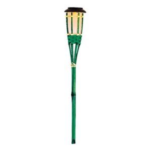 1x Groene buiten/tuin LED fakkel Bodi solar verlichting 54 cm vlam   -