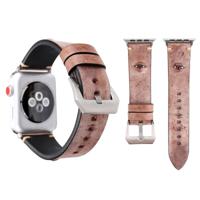 Voor Apple Watch Series 3 & 2 & 1 38mm eenvoudige mode koeienhuid grote ogen patroon horlogebandje (roze) Voor Apple Watch Series 3 & 2 & 1 38mm eenvoudige mode koeienhuid grote ogen patroon horlogebandje (roze)