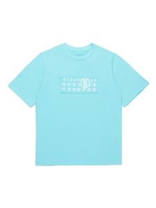 MM6 Maison Margiela Kids t-shirt en coton à motif signature - Bleu