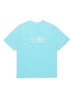 MM6 Maison Margiela Kids t-shirt en coton à motif signature - Bleu