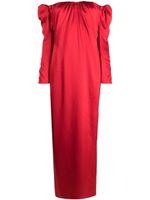 V:PM ATELIER robe mi-longue à épaules dénudées - Rouge