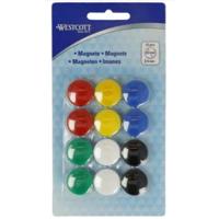 Westcott magneten gekleurd ø20x8mm 12st