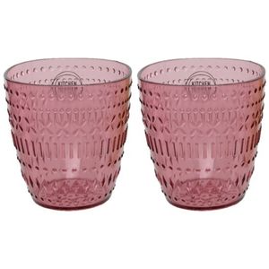 Set van 2x stuks kunststof bekers roze 200 ml