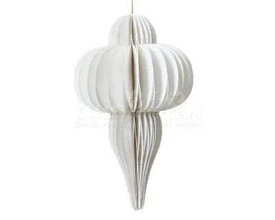 Kerstornament Papieren Pegel 15cm Wit