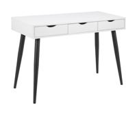 Bureau / sidetable 'Märta' 110 x 50cm met 3 laden , kleur zwart / wit