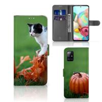 Samsung Galaxy A71 | Telefoonhoesje | Met pasjeshouder | Kitten