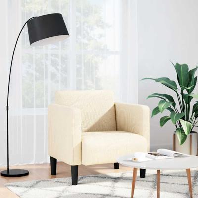 Fauteuil met armleuningen 54 cm corduroy stof crmekleurig