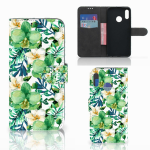 Honor 10 Lite Hoesje Orchidee Groen