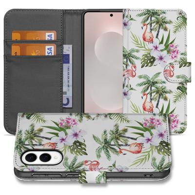 Samsung Galaxy S25 Edge | Telefoonhoesje | Met pasjeshouder | Flamingo Palms