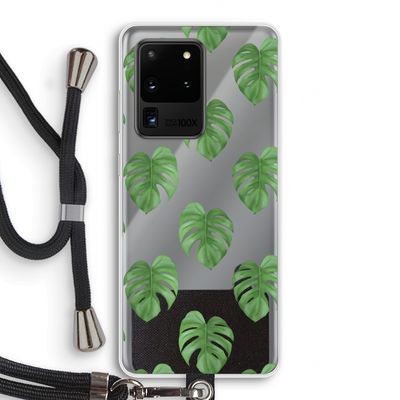 Monstera leaves: Samsung Galaxy S20 Ultra Transparant Hoesje met koord