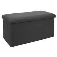 Poef/hocker opvouwbaar Atome - stof - opbergbox - grijs - 2 persoons - 76 x 38 x 38 cm Poef/hocker opvouwbaar Atome - stof - opbergbox - grijs - 2 persoons - 76 x 38 x 38 cm