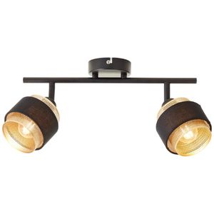 Brilliant 2-lichts plafondlamp Grove zwart met goud 99301/86