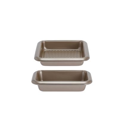 La Cucina 2-Delige set bakvormen/cakevormen - met anti-aanbak laag - zilver - 25 en 28 cm