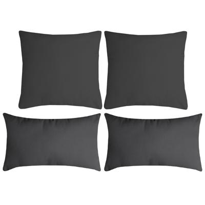 Stof Textile sierkussen Nelson - 4x - donkergrijs - 2 formaten - polyester