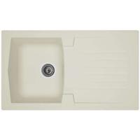STRADOUR Ingebouwde gootsteenkeuken 1 kom + 1 afdruiprek Arena - Hars - 86 x 50 cm - Wit