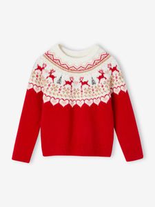 Jacquard meisjestrui voor de kerst rood