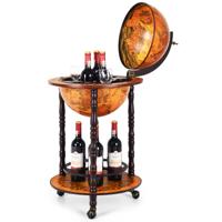 Rollende Wereldbol Wijnbar Standaard 16e Eeuwse Italiaanse Replica Likeurfles Plank Houten Wereldbol Wijnhouder voor Thuis Bar