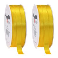 3x Luxe hobby/decoratie gele satijnen sierlinten 1 cm/10 mm x 25 meter 3x Luxe hobby/decoratie gele satijnen sierlinten 1 cm/10 mm x 25 meter