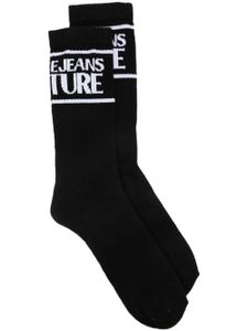 Versace Jeans Couture chaussettes à logo intarsia - Noir