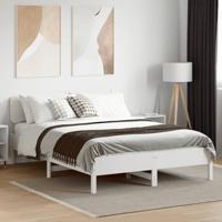 Bedframe zonder matras massief grenenhout wit 150x200 cm
