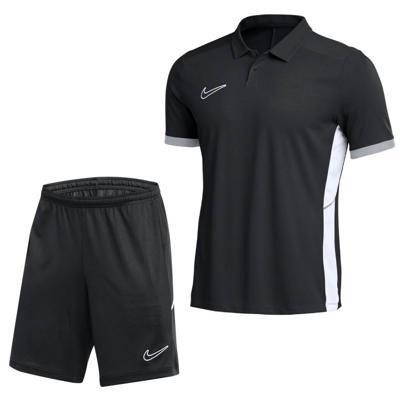 Nike Academy 25 Polo Trainingsset Zwart Grijs Wit