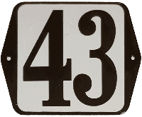 Huisnummer standaard nummer 43 - Warentuin mix