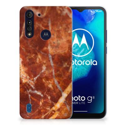 Motorola Moto G8 Power Lite | TPU | Siliconen hoesje | Marmer Bruin
