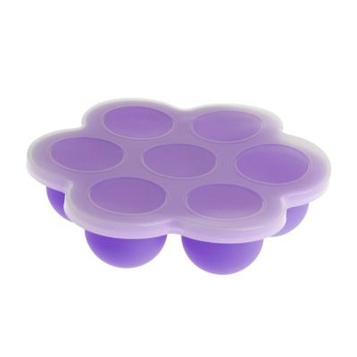 2 stuks 7 grid baby voedsel container baby fruit borst melk opbergdoos vriezer lade scherpere (paars)