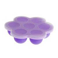 2 stuks 7 grid baby voedsel container baby fruit borst melk opbergdoos vriezer lade scherpere (paars)