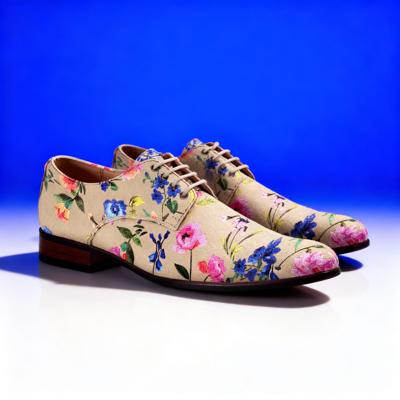 Blanc Velour Flora Lureaux - Handgemaakte Nette Schoenen Voor Heren
