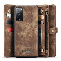 Caseme - Samsung Galaxy S20 FE - Vintage 2 in 1 portemonnee hoes - Bruin