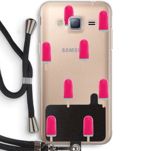 Waterijsje: Samsung Galaxy J3 (2016) Transparant Hoesje met koord