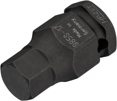HAZET Krachtdopsleutelbit 985S-17 · 1/2 inch (12,5 mm) vierkant hol · Binnen-zeskant-profiel · SW 17 mm