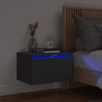 Nachtkastje met LED's wandgemonteerd zwart - thumbnail