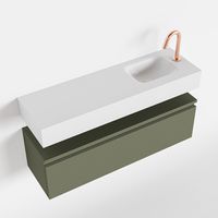 Toiletmeubel Mondiaz Andor | 100 cm | Meubelkleur Army | Lex vrijhangend wastafel Talc Rechts | 1 kraangat