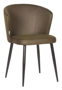 LABEL51 Eetkamerstoel 'Wave' Microfiber, kleur Army Green