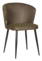 LABEL51 Eetkamerstoel 'Wave' Microfiber, kleur Army Green