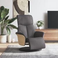 Fauteuil verstelbaar met voetensteun kunstleer grijs