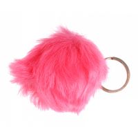 Lg-imports Sleutelhanger Fluffy Meisjes 8 Cm Textiel Roze - thumbnail
