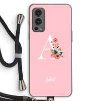 Pink Bouquet: OnePlus Nord 2 5G Transparant Hoesje met koord