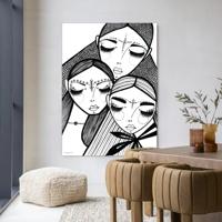 Urban Cotton Wandkleed 'Close' 110 x 145cm in Frame - black