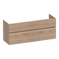 Brauer Delight - Onderkast - 140 cm - met 4 Softclose Lades Greeploos en 2 Sifon Uitsparingen - Lamellen Eiken Naturel