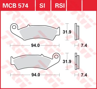TRW Remblokken, en remschoenen voor de moto, MCB574RSI Sinter competitie offroad