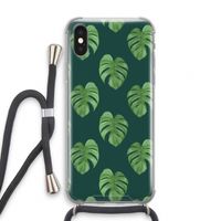 Monstera leaves: iPhone XS Transparant Hoesje met koord