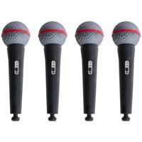 4x Zwarte nep microfoons popster 19 cm   -