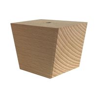 Kleine vierkanten tapse onbehandelde houten meubelpoot 5 cm - thumbnail
